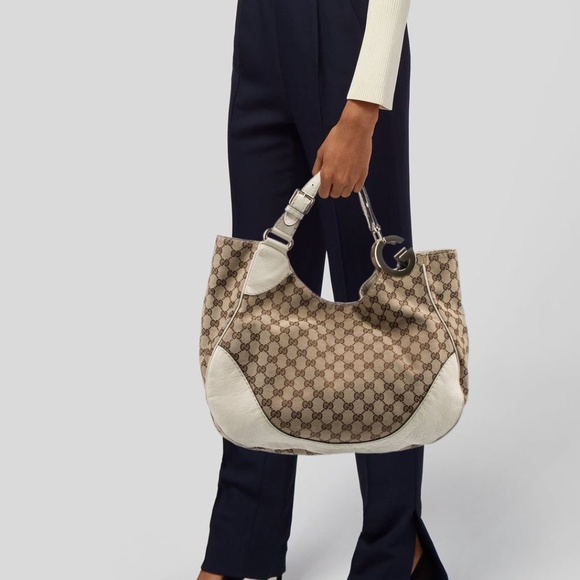 Authentic Gucci GG Canvas Charlotte Hobo Bag Beige/Cream - Picture 4 of 16